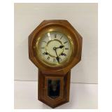 Wooden Key Wind Wall Clock with Decorative Pendulum ... No Key