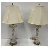 Pair of Floral Base Table Lamps... work