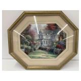 Framed Print of a House Surrounded by Gardens