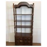 Dark Wood Shelving Unit with Bottom Cabinet
