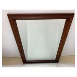Beveled Wall Mirror with Wooden Frame