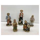 Five Vintage Farmer Figurines