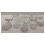 Vintage Clear Glass Bowls and Dishes - 13 Pieces