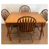 Wooden Dining Table with Four Chairs
