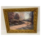 Framed Landscape Print Signed B. Brown
