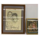 "Sweethearts" Print and Frame with Sketch of Couple