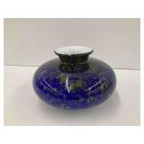 Speckled Cobalt Blue Art Glass Vase