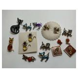 Group of Cat Theme Vintage Jewelry
