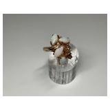 Gold Tone Ring with White Stone Accents...Size 9