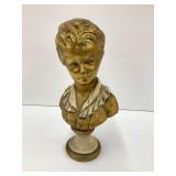 Vintage Gilded Plaster Bust of a Young Boy