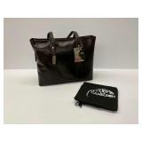 New Cameleon Gaia Dark Brown Leather Concealed Carry Tote Bag
