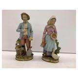 Homco Porcelain Figurine Set - Farmer and Wife
