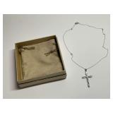 Bella Luce Rhodium over Sterling Silver Cross Pendant Necklace