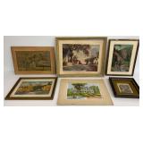 Six Framed Prints - Landscapes, Wildlife, and Others