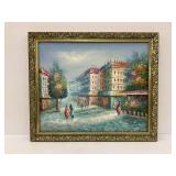 Framed Impressionist Street Scene