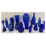 Cobalt Blue Glass Vases and Bottles