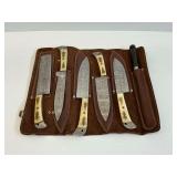 New Handmade Damascus Steel Kitchen Knife Set