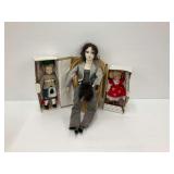 Porcelain Dolls Including Shirley Temple and Others