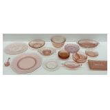 Pink Depression Glass Dishes and Bowls