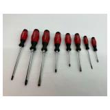 Eight Pratt-Read Screwdrivers