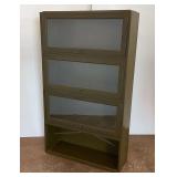Industrial Army Green Four-Section Metal Barrister Bookcase