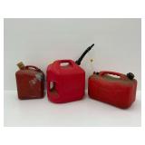 Three Red Gasoline Cans