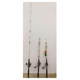 Lot of Three Fishing Rods and Reels - Mudville Catmaster, Big Game Power Series, and More