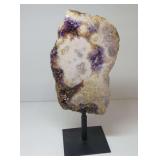 Pink Amethyst Geode Slab on Stand