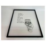 Framed Print Featuring Hand Drawn Style Illustration of Drinks