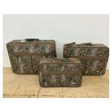 Set of 3 Excursions Floral Tapestry Suitcases