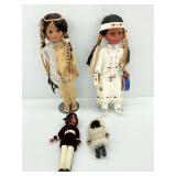Four Native American Theme Dolls