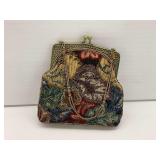 Jessica McClintock Beaded Tapestry Kiss Lock Clutch