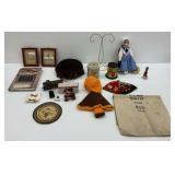 Framed Prints, Doll, Train Car, and Other Items