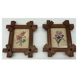 Pair of Framed Needlepoint Floral Pictures