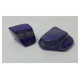 Two Polished Lapis Lazuli Stone Pieces