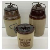 Vintage Weir Pottery Canning Jars and a Butter Crock