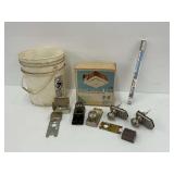 Nautilus Bathroom Fan, Door Hardware, Sylvania Light Bulb and Bucket