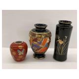 Three Asian Design Vases