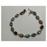 Sterling Silver Multi-Gemstone Bracelet