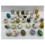 Decorative Egg Collection - Hand Painted Ceramic and Stone