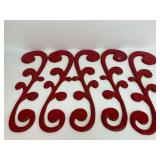 Set of Five Architectural Wooden Scroll Pieces