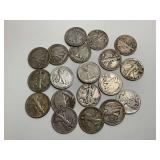 Mixed Date Lot of Walking Liberty Half Dollars - 19 Coins