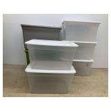Several Sterilite and HDX Storage Totes - 58 Qt and 20 Gal