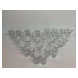 Fostoria Colony Swirl Glassware Collection - Glasses, Dessert Cups, Creamer, Sugar, and Other Pieces