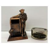 Two Vintage Coin Banks - Beloit Postal Credit Union & First National Bank