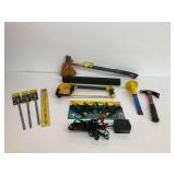 Estwing Axe, Plumb Hammer, Hacksaw, Clamps, and Other Tools