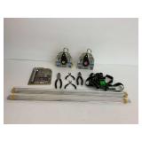Metal Rails, Rope Ratchets, Gator Grip Wrench, Pliers, and Strap