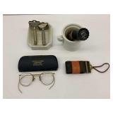 Vintage Shaving Set with Eyeglasses and Case