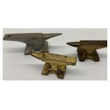 Three Vintage Miniature Anvils, Two w/Advertising