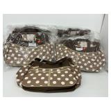 Seven New Cheeky Tummy Brown Polka Dot Diaper Bags